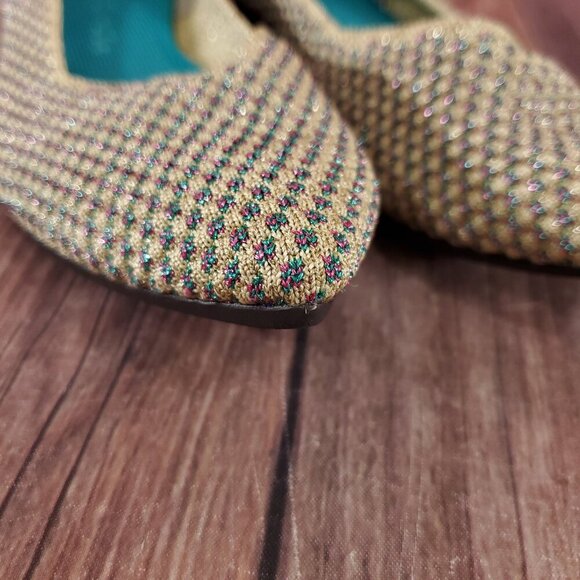 Rothys The Point Womens Size 9.5 Multi Metallic Knit Flats Shoes Retired - Picture 7 of 15